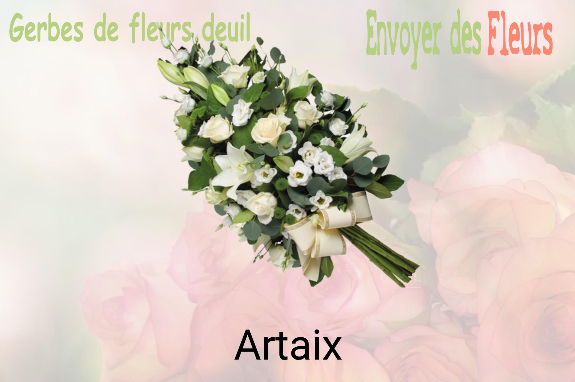 Gerbe de fleurs de deuil livrée à Artaix